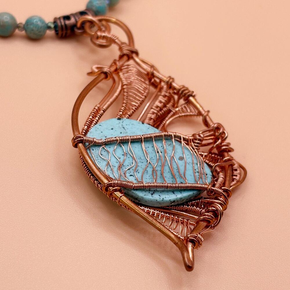 Turquoise Necklace In Copper - Picture 8 of 13